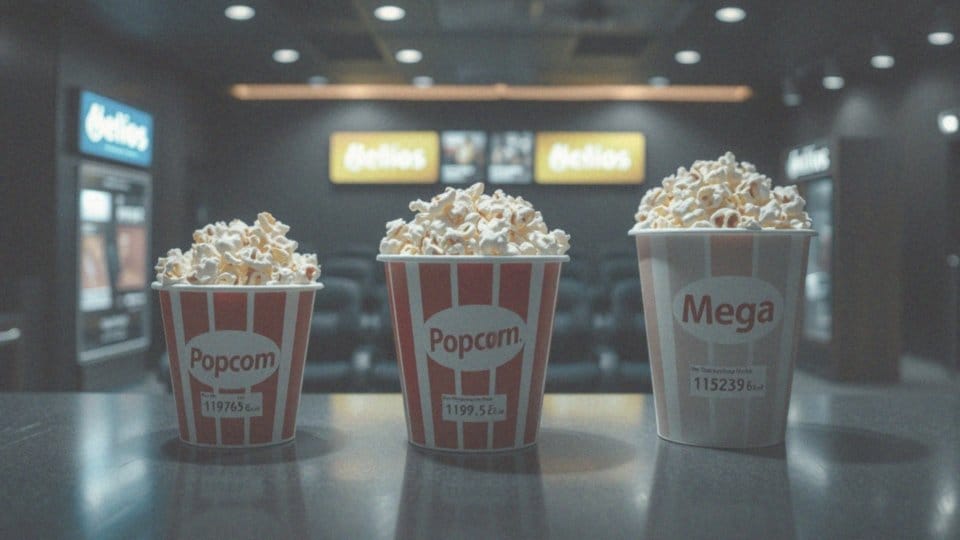 Jakie są różnice w cenach popcornu w zależności od jego wielkości?