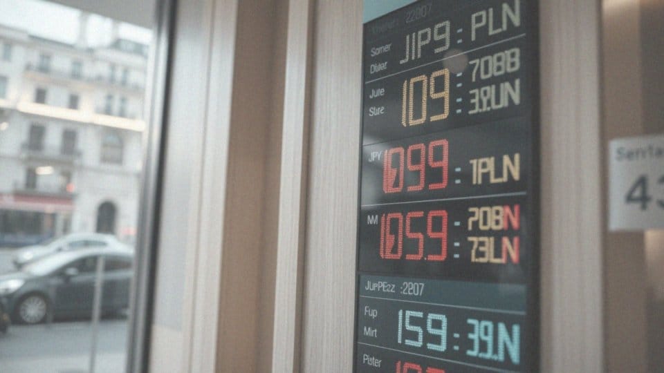 Jakie są dzisiejsze kursy wymiany jena japońskiego na złote polskie?